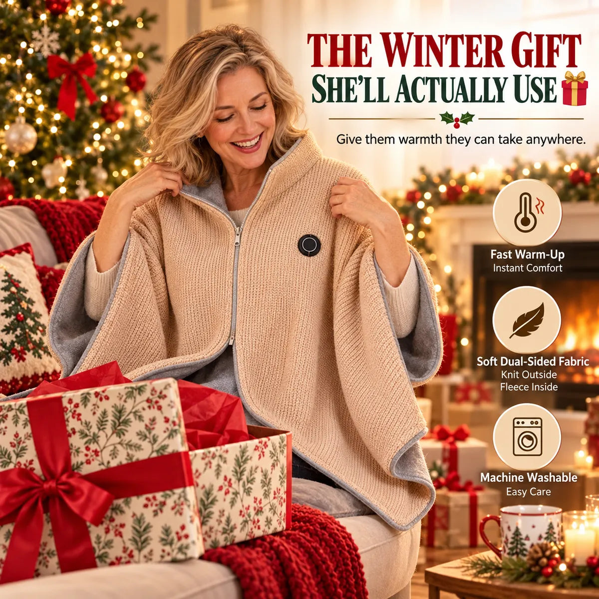 USB HEATED WEARABLE SHAWL ⭐🔥