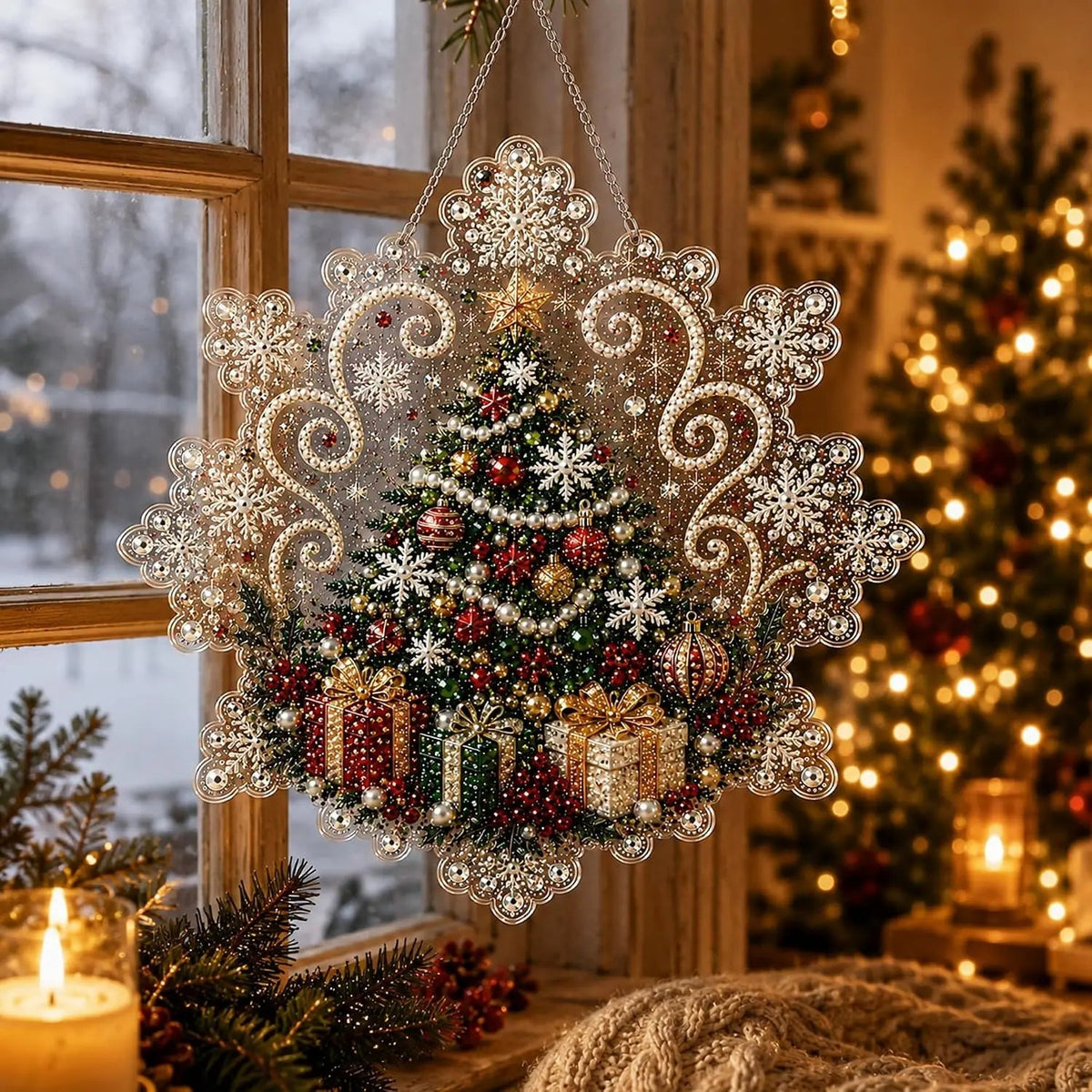 Christmas Pearl Diamond Painting Suncatcher Kit